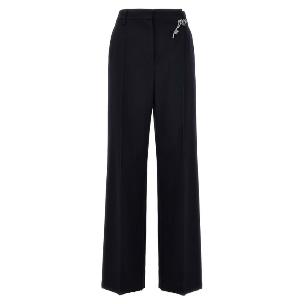 Prada Blue Wool Casual Women's Pants